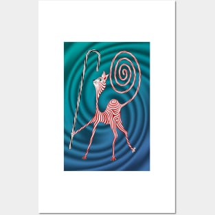 Peppermint Kitty Cane Posters and Art